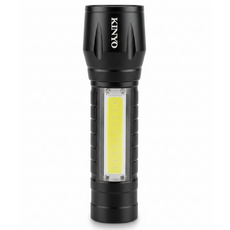 Kinyo 多功能LED變焦手電筒, 黑色, 1個