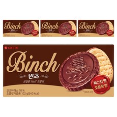 LOTTE 樂天 Binch巧克力餅乾, 102g, 4盒