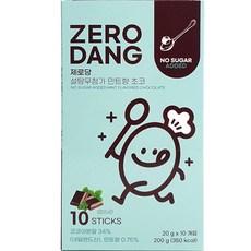 ZERODANG 無糖巧克力粉 薄荷味, 20g, 10條, 1盒