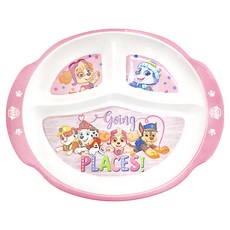 PAW PATROL 汪汪隊立大功 雙耳三格盤, 粉色, 餐盤, 1個