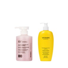 MEDI-PEEL 美蒂菲 絲滑閃亮磨砂沐浴露 500ml+維他命博士身體乳液 400ml, 1組
