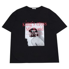 라라온 여성용 면 유넥 오버핏 박스티셔츠 TSP2196