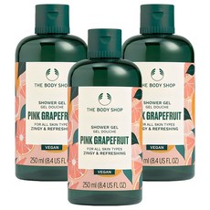 더바디샵 샤워젤 핑크 그레이프후룻, 250ml, 3개