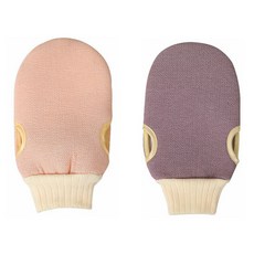 Cozywell 搓澡巾手套 2件組 WA5045, 1套, 粉紅色, 紫色, 2入