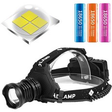 Newen XHP70.2充電式夜釣釣魚頭燈全套組 J64, 黑色的, 1個