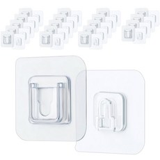 피키픽스 접착식 후크 1구 스티커, 반투명, 20세트