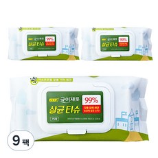 균이제로 살균티슈 캡형, 75g, 75개입, 9세트