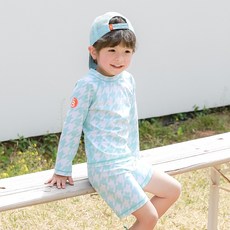 bay-b 兒童Houndboy防磨衣上下裝 + 泳帽套組