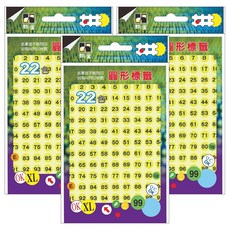 鶴屋 圓形 數字標籤 085G 黃色, 3個, 864個裝