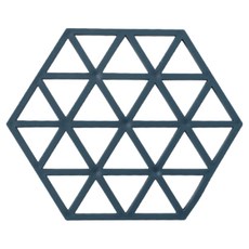 好物良品 六角形 北歐風PVC防滑耐高溫鏤空防燙造型隔熱桌墊杯墊 三角形, 灰色, 1個