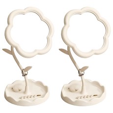 小麥購物 花朵化妝鏡 C559 15.6 x 15.6 x 30cm 170g 2個, 雲朵白