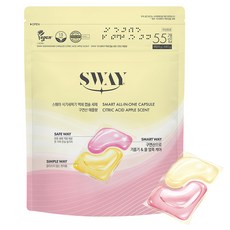 韓國 SWAY 洗碗機多效合一液體膠囊洗滌劑 檸檬酸蘋果香 55入, 440g, 1個