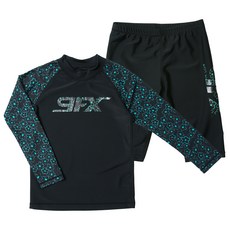 9FX 孩童花卉款防曬游泳長袖5分褲套裝