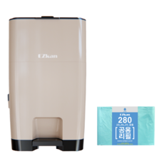 EZKAN 尿布垃圾桶 27L+替換垃圾袋 20L, 雙色米色, 27L, 1個