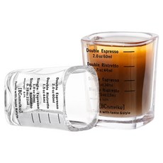 코휀하임 다용도 벨크리머 에스프레소 4라인 샷잔 60ml, 투명, 2개