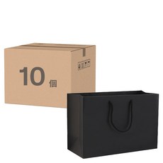 黑卡紙袋 橫款6號 Set 10 優雅高級質感 非常適合送禮, 40 x 12 x 28c m, 黑色, 1組
