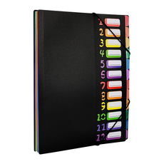 UNIVI 24格彩虹便攜式文件夾, 1個, 黑色