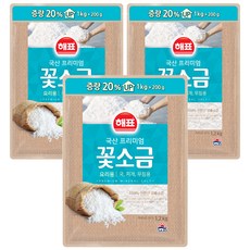 해표 꽃소금, 1.2kg, 3개