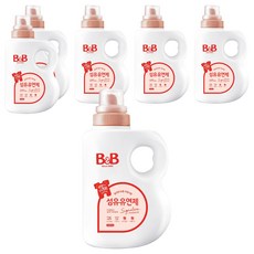 B&B 嬰兒衣物柔軟精 茉莉花香, 1.5L, 6罐