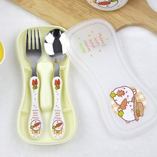 MOLANG 湯匙+叉子+餐具盒, 混色, 1組