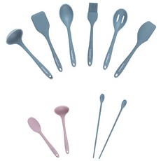 Cuisinart 美膳雅 矽膠廚具10件組 CTG-SIL-10BTSKR, 湯勺*1個+鍋鏟*1個+勺子*1個+刷子*1個+漏勺*1個+刮刀*1個+迷你勺子*1個+迷你湯勺*1個+扁形量勺兼多功能料理筷*2個, 1組