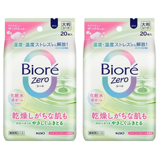 Biore 蜜妮 Zero 爽身粉化妝水濕巾 清新皂香 190ml, 1入, 2包