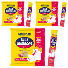 동원뉴트리플랜 고양이 튜나 프로틴 스틱, 참치, 280g, 3개