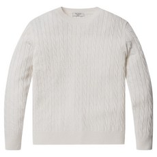 PROJECT M 男女通用休閒麻花圓領毛衣