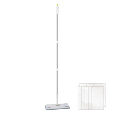 日式靜電除塵紙拖把+10片靜電除塵紙, 1組