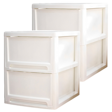 BONOHOUSE Max 2層收納櫃, 2個, 白色