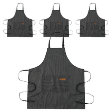 DOSell 現代簡約條紋圍裙 小條紋, 黑色, 4個