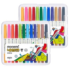 monAmi T 雙頭奇異筆 12色, 混合色, 2套