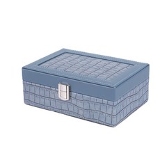 簡約方形珠寶盒 藍色, 1個