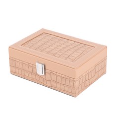 簡約方形珠寶盒 米色, 1個