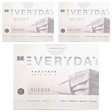 天天 成人平面醫療口罩 未滅菌, 白色, 50片, 3盒