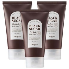 스킨푸드 블랙슈가 퍼펙트 스크럽 폼, 180g, 3개