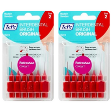 TePe 緹碧 I字型牙間刷牙間刷 原裝 0.5mm 紅色, 6入, 2個