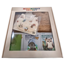 米尼麥特 米餅禮盒 米餅3盒 + Hi Y.P store手作圍兜1件 6個月以上適用 30g 3盒, 混和口味(羽衣甘藍&藜麥/胡蘿蔔&番茄/虱目魚&海苔), 1組