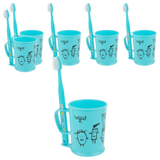 加寬兒童初中刷牙杯套組天空6-8歲, 6組