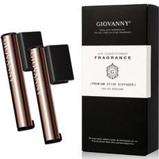 GIOVANNY 하프스틱 차량용 디퓨저 2p + 리필 4p 시즐 브라운, 화이트머스크, 1세트