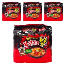 Samyang Foods 三養 Buldak 火辣雞肉風味湯麵 (5包裝), 韓國原裝進口, 最辣韓國泡麵TOP2, 20包