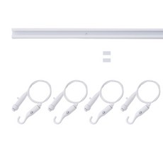 Paintinfo 天花板安裝用畫軌 簡約型 1m + 一鍵式畫框掛勾 大 4入 + 簡約型封口蓋 2入, 白色(軌道, 畫框掛勾, 封口蓋), 1套