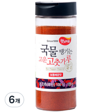 햇님마을 국물땡기는 국산 고운 고춧가루 보통매운맛, 120g, 6개