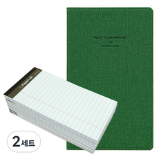 KKOMKKOMI 黏土活頁夾 mini + 10p便條紙 隨機出貨, 綠色, 2套