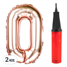 方方號銀箔氣球0個玫瑰金大號+手泵隨機發貨套裝, 混色, 2組