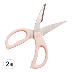 델리 양손 다용도 손질 스텐 주방가위 20cm 77780, 핑크, 2개