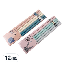 디자인아지트 해피프렌즈 네임 연필 2B, 혼합색상, 72개
