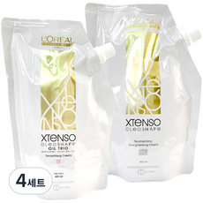 로레알 엑스텐소 올레오쉐입 스무딩 크림 노말헤어 1제 400ml 정상모발용 + 2제 400ml 크림타입 세트, 4세트