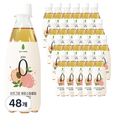 넛츠그린 제로스파클링 복숭아블랙티, 340ml, 48개