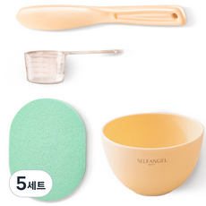 셀프천사 모델링팩 도구 볼 스킨 + 스파츌라 + 계량컵 + 해면 랜덤발송 세트, 5개